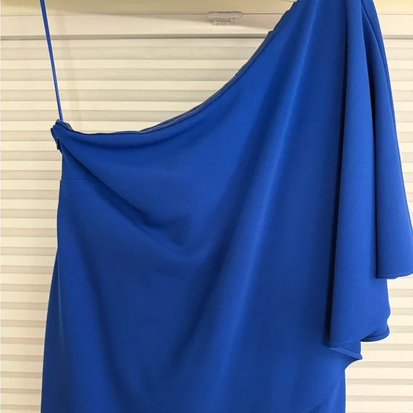 Adrianna Papell Royal Blue One-Shoulder Dress - Picture 2 of 5
